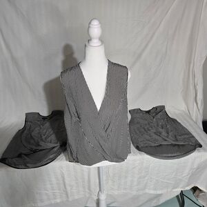 Rag & Bone Victor Sleeveless Blouse, Black White Stripe. Size M 2 of 3